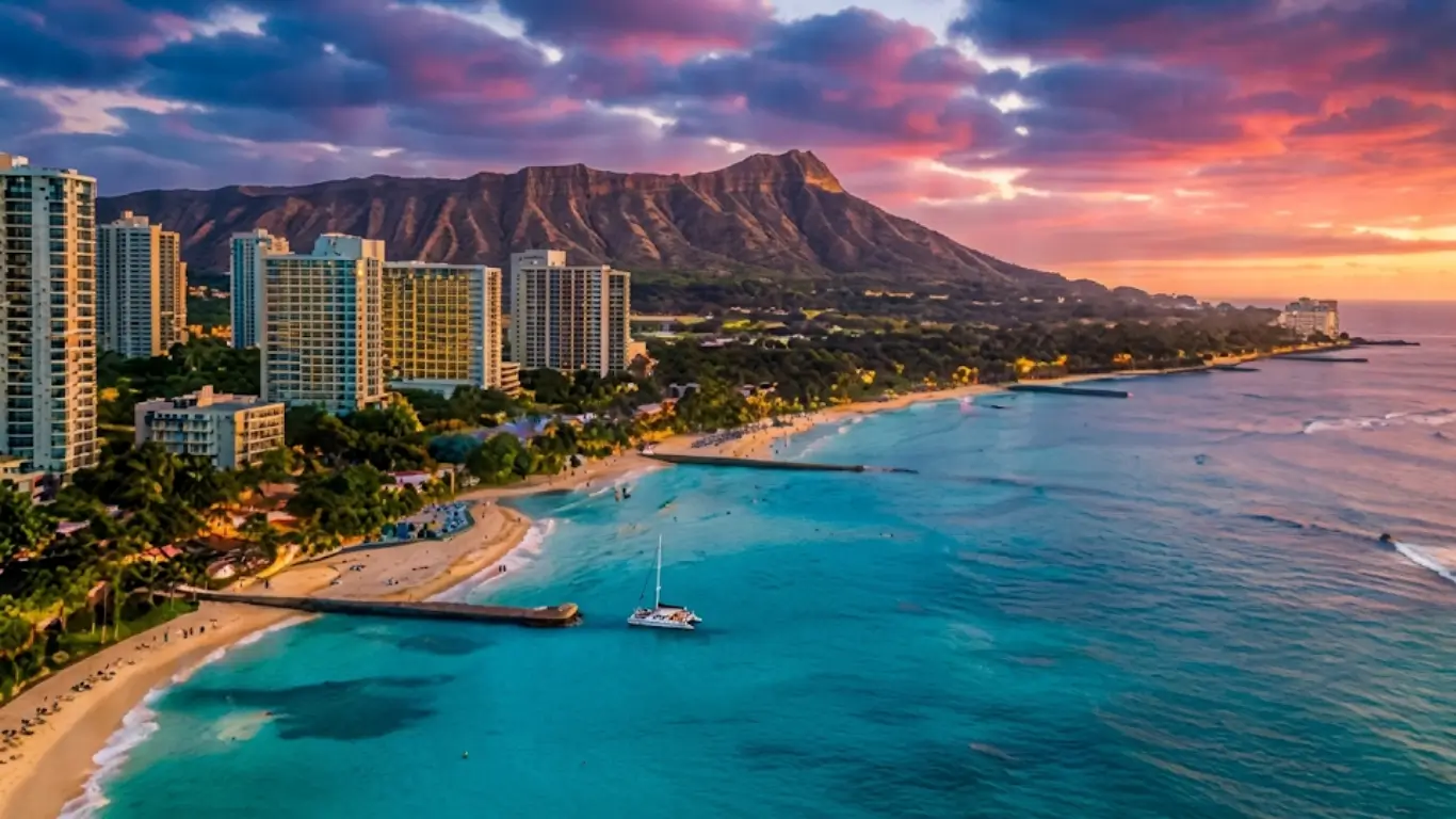 Waikiki Beach Aerial View